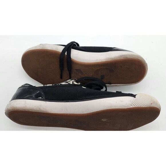 Coach Women's Black & White Canvas Sneakers Size 8 - Picture 7 of 8
